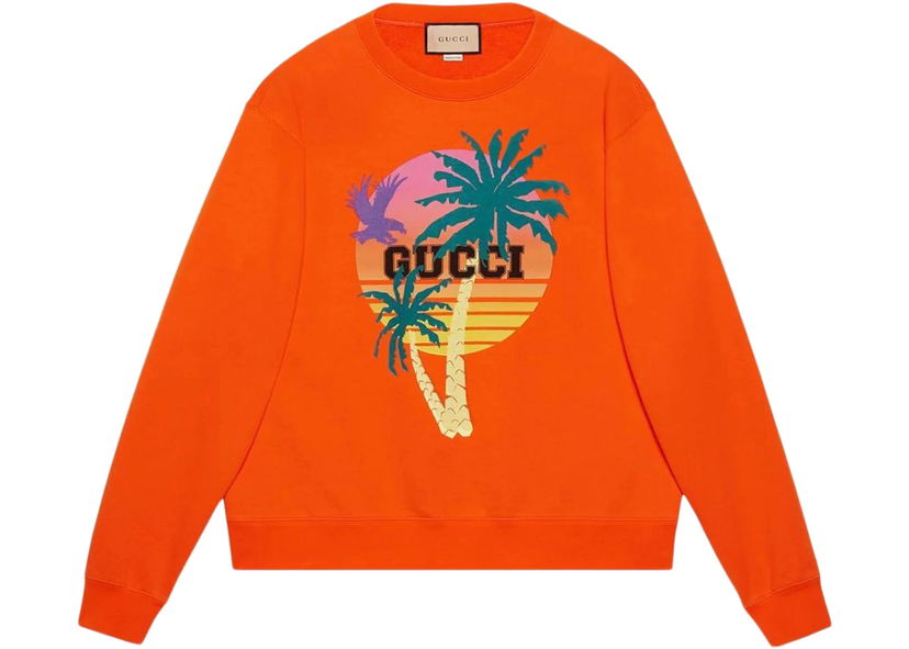 Sweatshirt Gucci Love Parade Printed Cotton Sweatshirt Orange Orange | 626990 XJE0U 7548