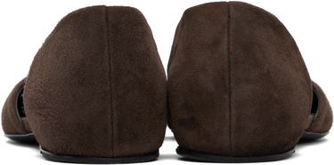 Tøj TOTEME TOTEME Suede T-Strap Ballerina Flats Brun | 252-WAS805-LE0114, 1