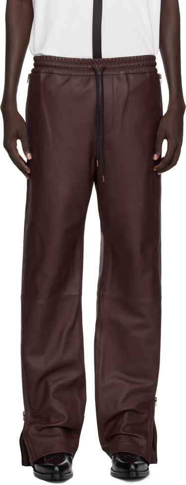Bukser Acne Studios Acne Studios Regular Fit Leather Pants Bourgogne | BK0695-, 0