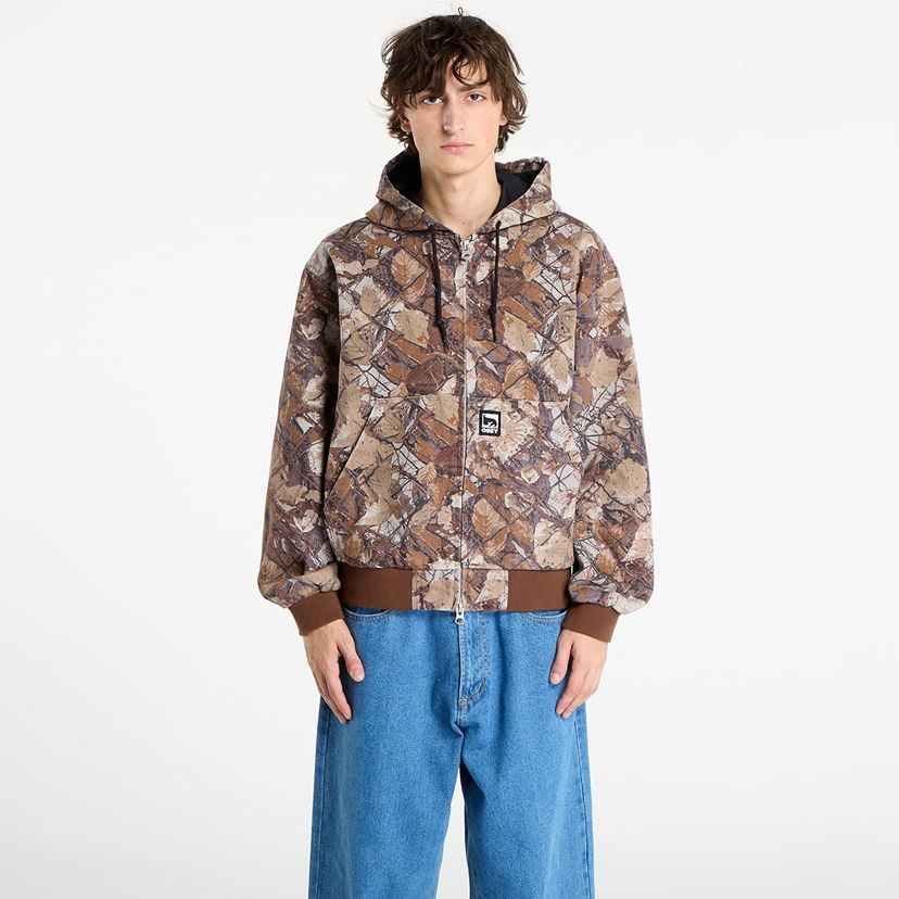 Jakke OBEY OBEY Glen Zip Up Hooded Jacket Brun | 121800593-FNC