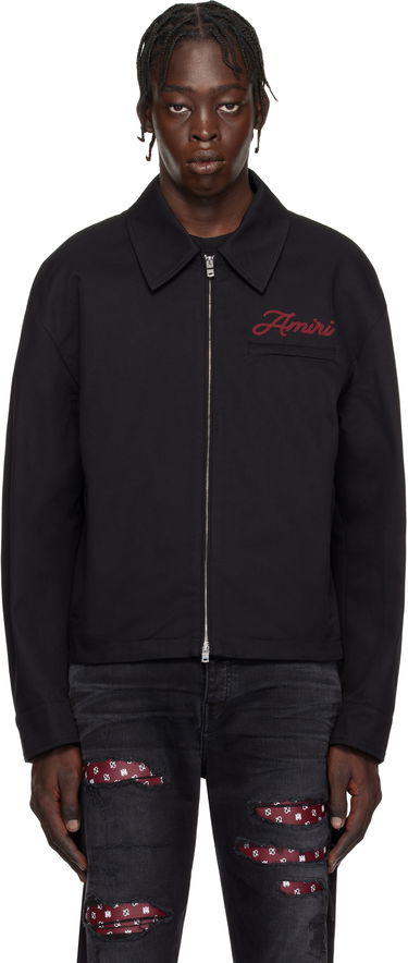 Jakke AMIRI Script Logo Zip Jacket Sort | AMOUBN1059, 0