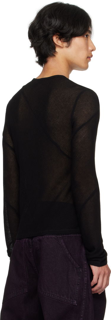 T-shirt Eckhaus Latta Eckhaus Latta Spiral Long Sleeve T-Shirt Sort | 1107-EL-PF25-J, 2