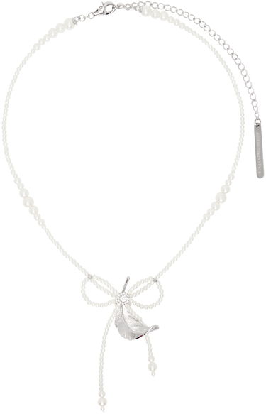 Halskæde SHUSHU/TONG YVMIN Edition Pearl Tassel Feather Necklace Hvid | 24829SLV00NN, 0