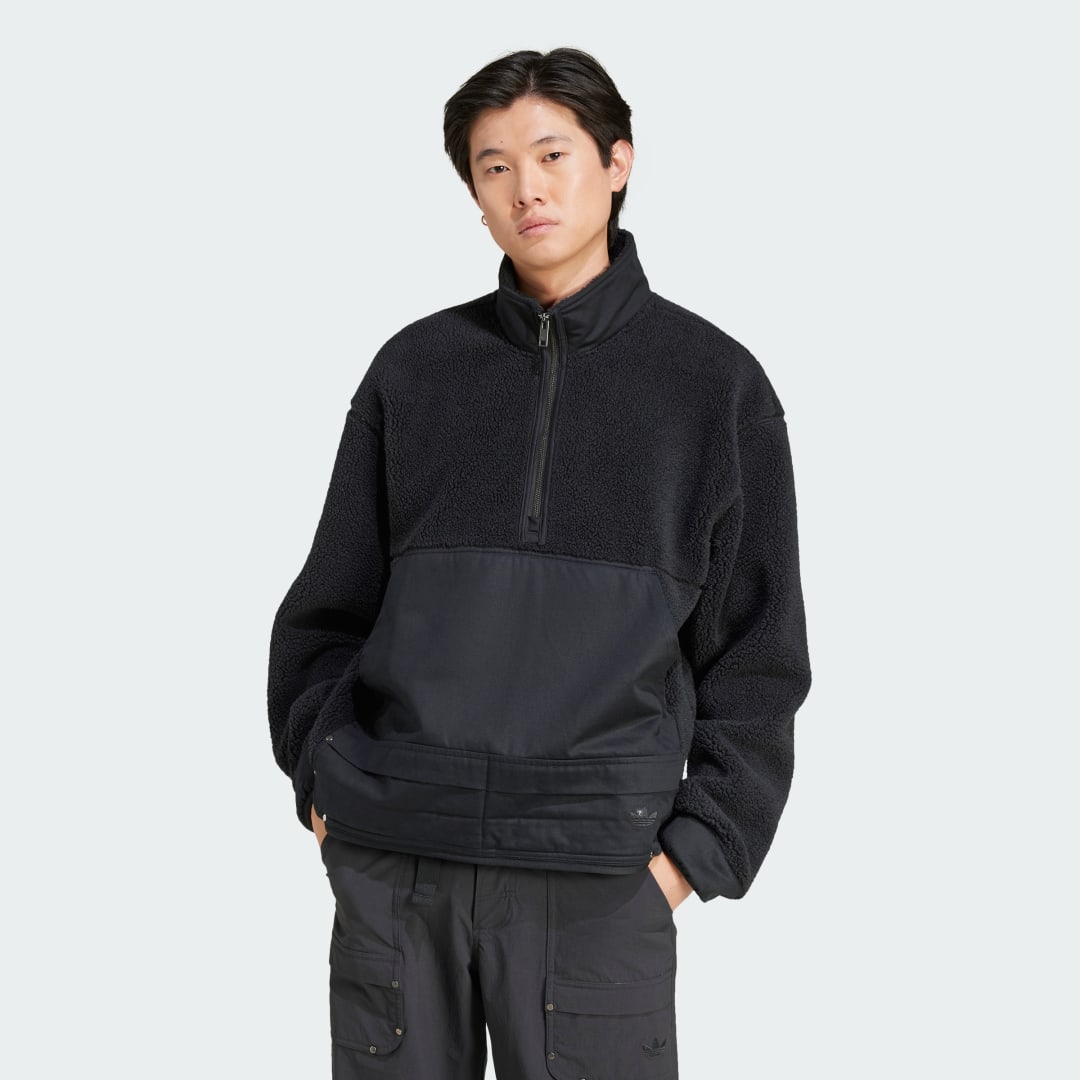 Sweatshirt adidas Performance Fleece Half-Zip Pullover Sort | JC9596, 0