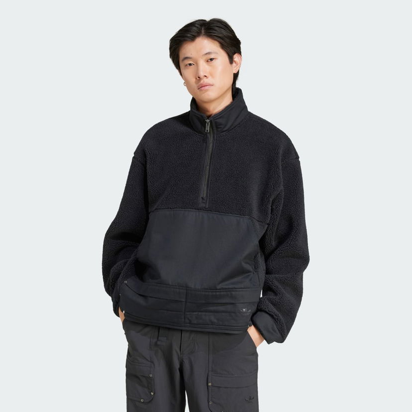 Sweatshirt adidas Performance Fleece Half-Zip Pullover Sort | JC9596