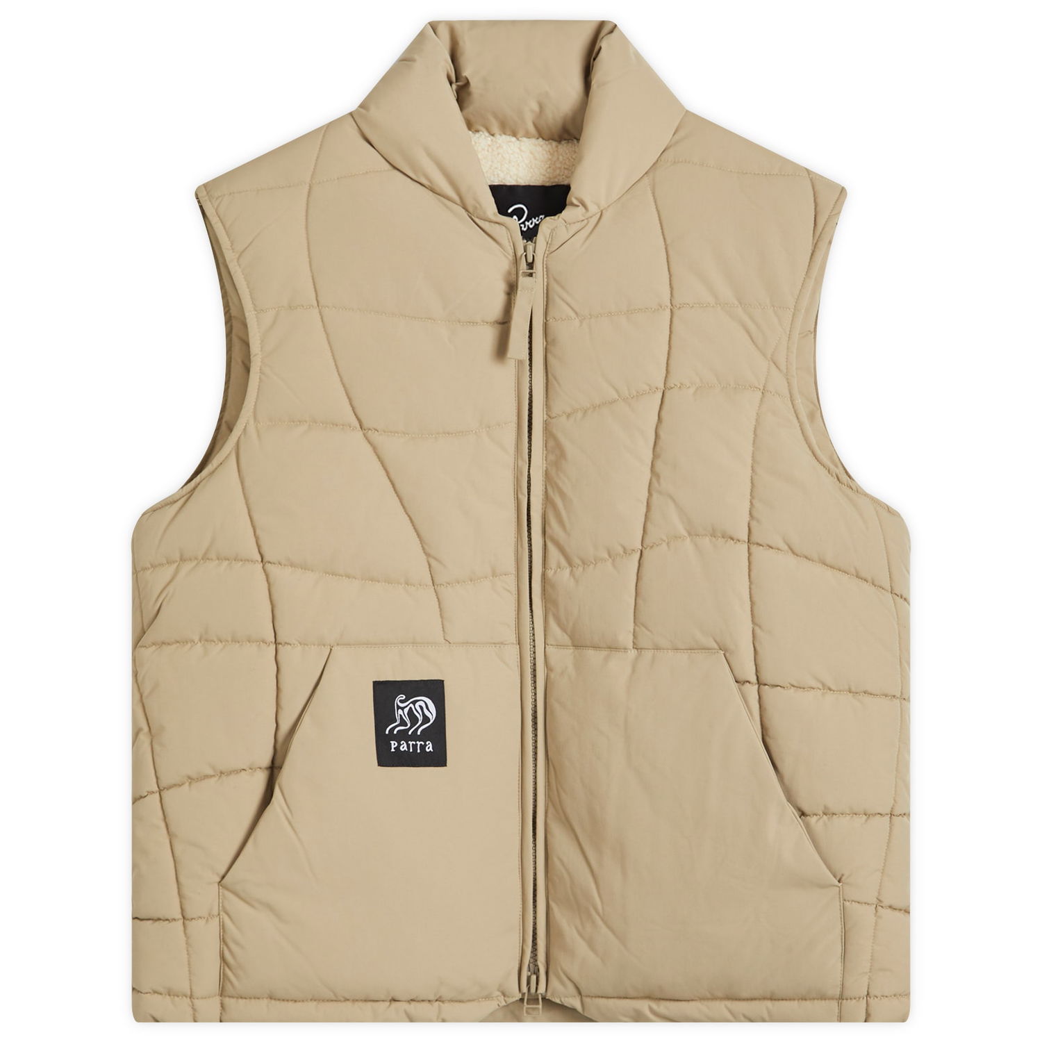 Vest By Parra Parra Waved Alien Puffer Vest Beige | 52250, 0