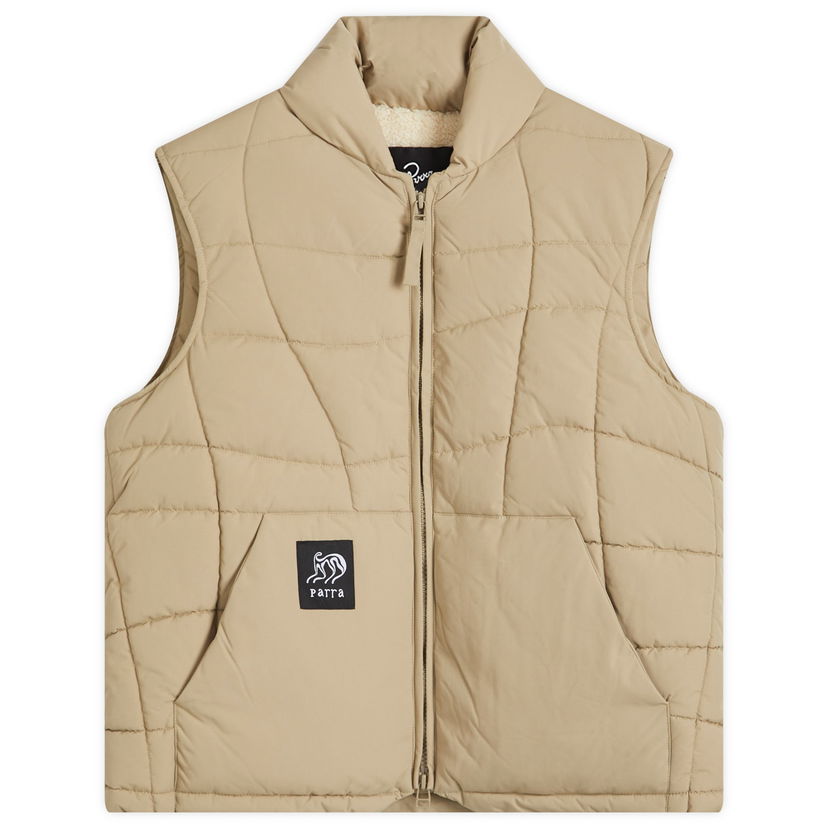 Vest By Parra Parra Waved Alien Puffer Vest Beige | 52250