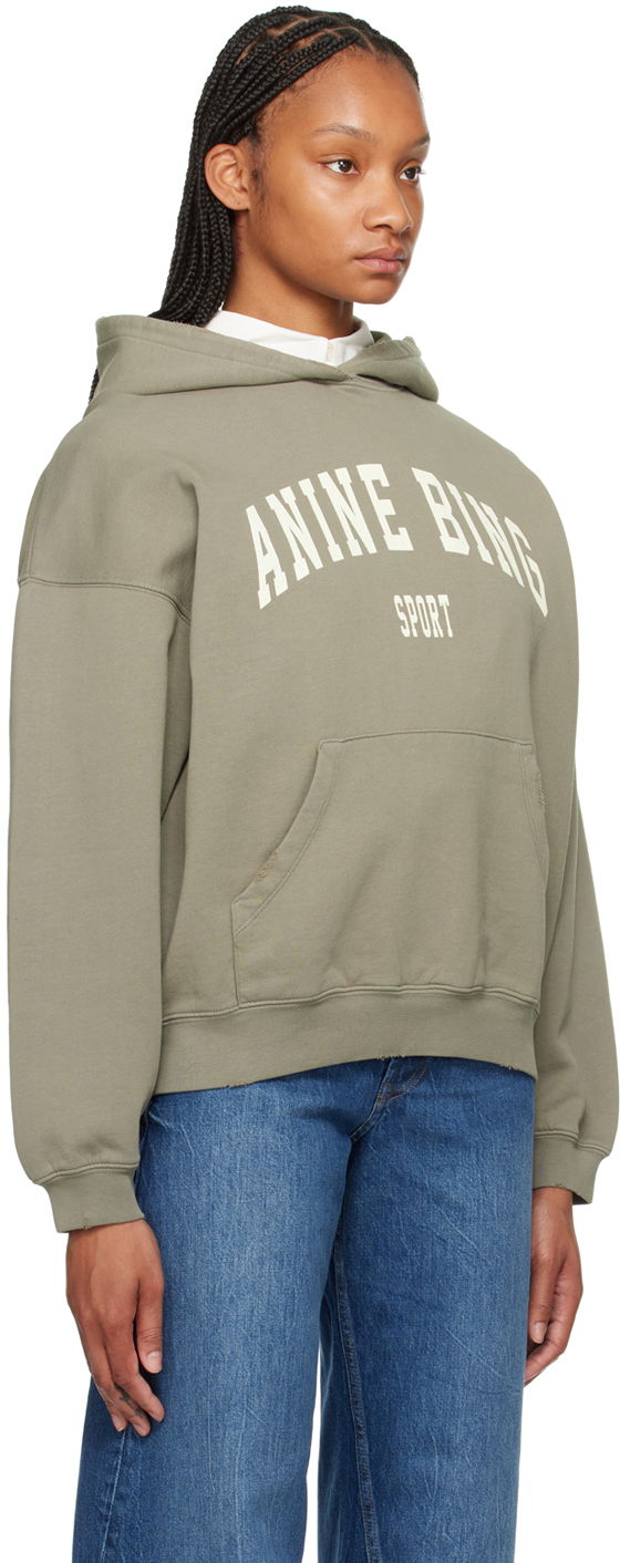 Sweatshirt Anine Bing ANINE BING Women's Harvey Sport Logo Hoodie Grøn | S-08-5185-310, 1