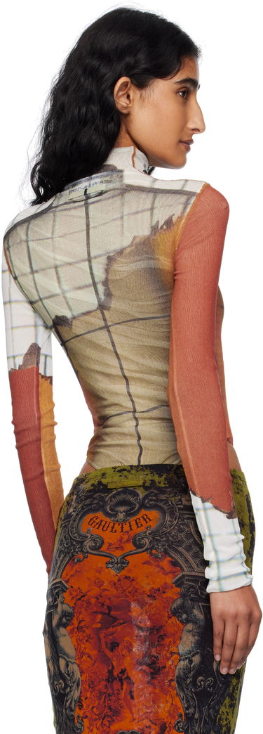 Krop Jean Paul Gaultier Jean Paul Gaultier Twisted Printed Fire Bodysuit Flerfarvet | 25/03-W-TO308-M003P-150100, 2