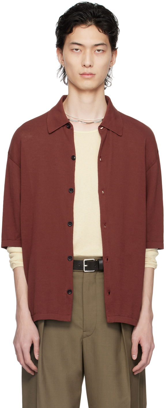 Skjorte LEMAIRE LEMAIRE Button Knit Shirt Rød | TO1225 LK116