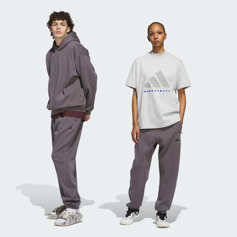 Joggingbukser adidas Performance Basketball Fleece Pants Lilla | JL6872