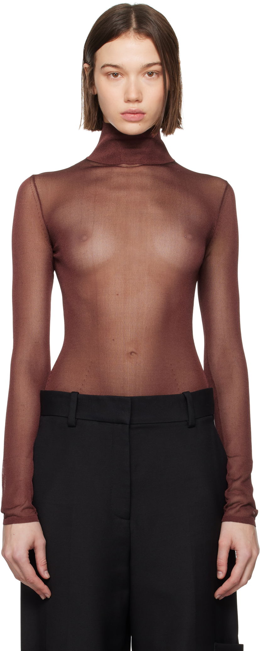 Krop Khaite Tallin Turtleneck Bodysuit Brun | 9647435