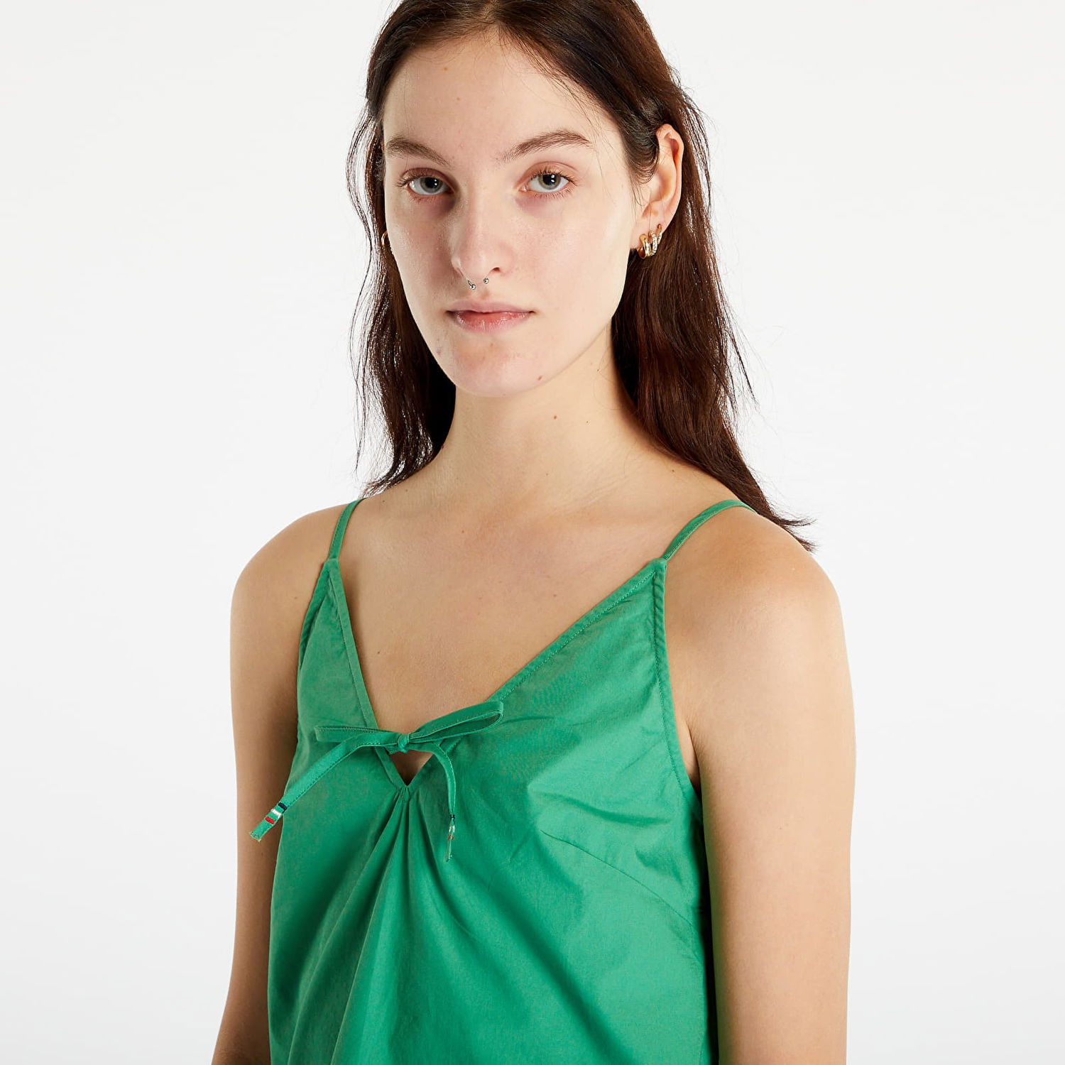 Tanktop Tommy Hilfiger Poplin Strappy Top Grøn | DW0DW15200 LY3, 0