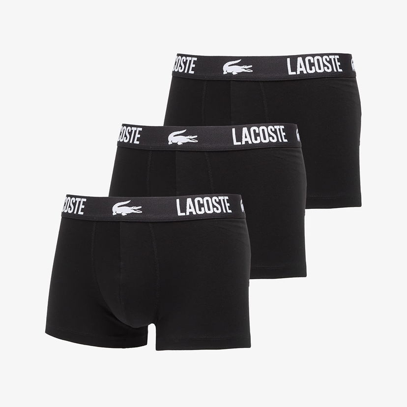 Boksere Lacoste 3-Pack Trunk Black Sort | 5H2393 031