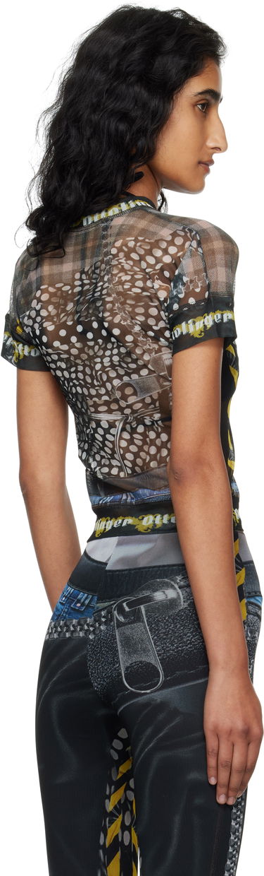 T-shirt Ottolinger Ottolinger Mesh Print T-Shirt Sort | 101-100401-04, 2