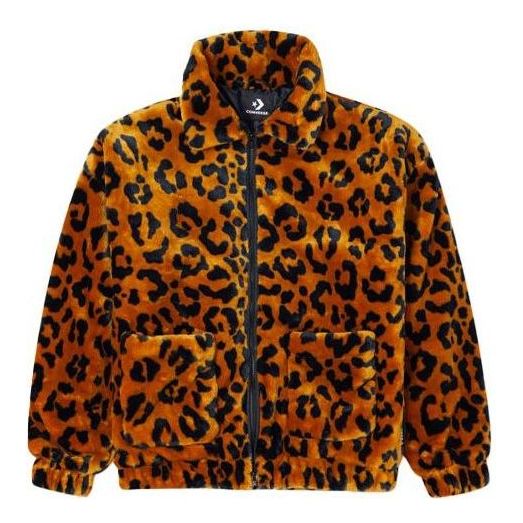 Bomberjakke Converse Converse Retro Leopard Print Loose Jacket Brun | 10022557-A01