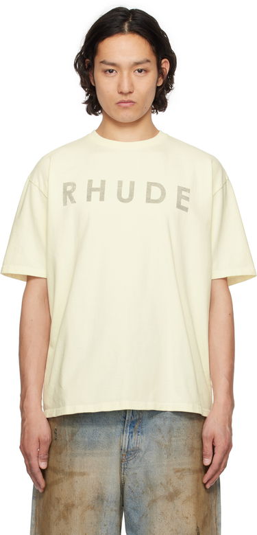 T-shirt Rhude Rhude Distressed Logo T-Shirt Gul | RHSS25TT23012, 0