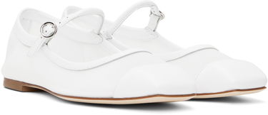 Tøj Aeyde Aeyde Uma Mesh Toe-Cap Ballerina Flats Hvid | A11-FL-RKLS08FL181-SS25-1020-007, 3