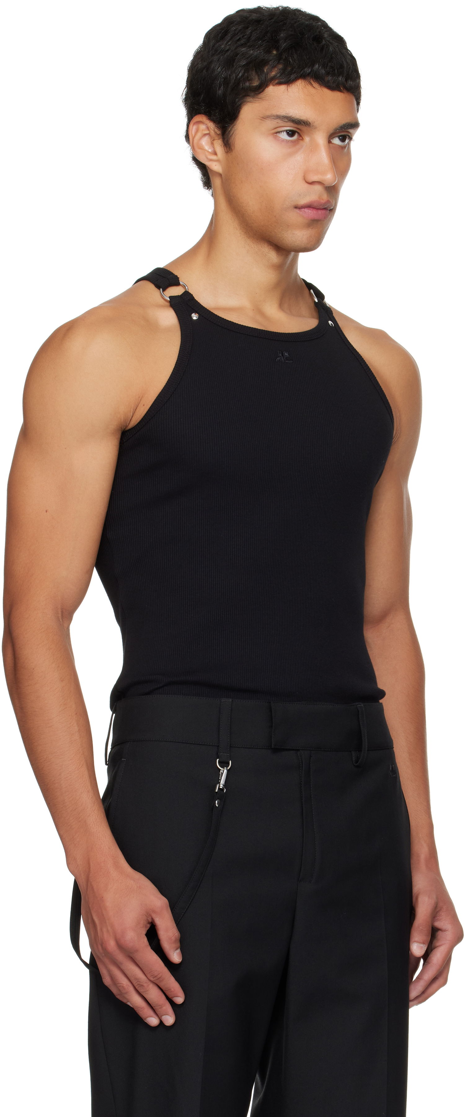 Tanktop Courrèges Courrèges Buckle 90's Rib Tank Top Sort | 325JDE139JS0194, 1
