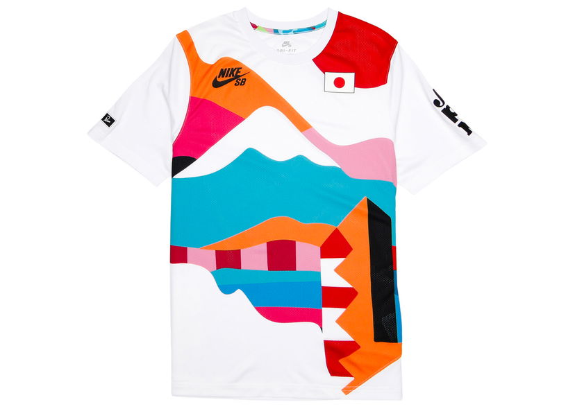Jersey Nike SB Parra x Japan Federation Kit Crew Jersey White/Black Flerfarvet | CT6051-100