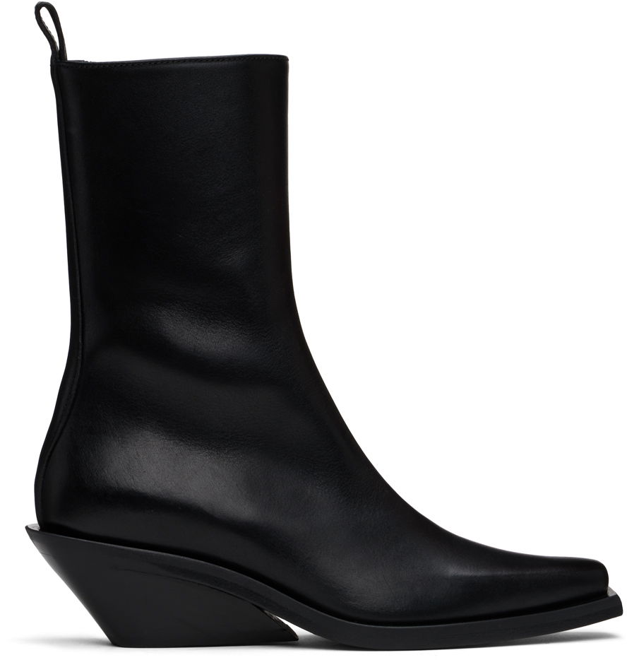 Kjole Ann Demeulemeester Ann Demeulemeester Vesper Leather Boots Sort | 2402-W-A04-LT141-099, 0