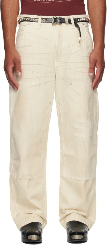 Bukser Enfants Riches Déprimés Enfants Riches Déprimés Double Knee Paint Denim Trousers Hvid | 050-409, 0