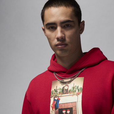 Sweatshirt Jordan Jumpman "Chimney" Fleece Hoodie Rød | HQ5654-687, 1