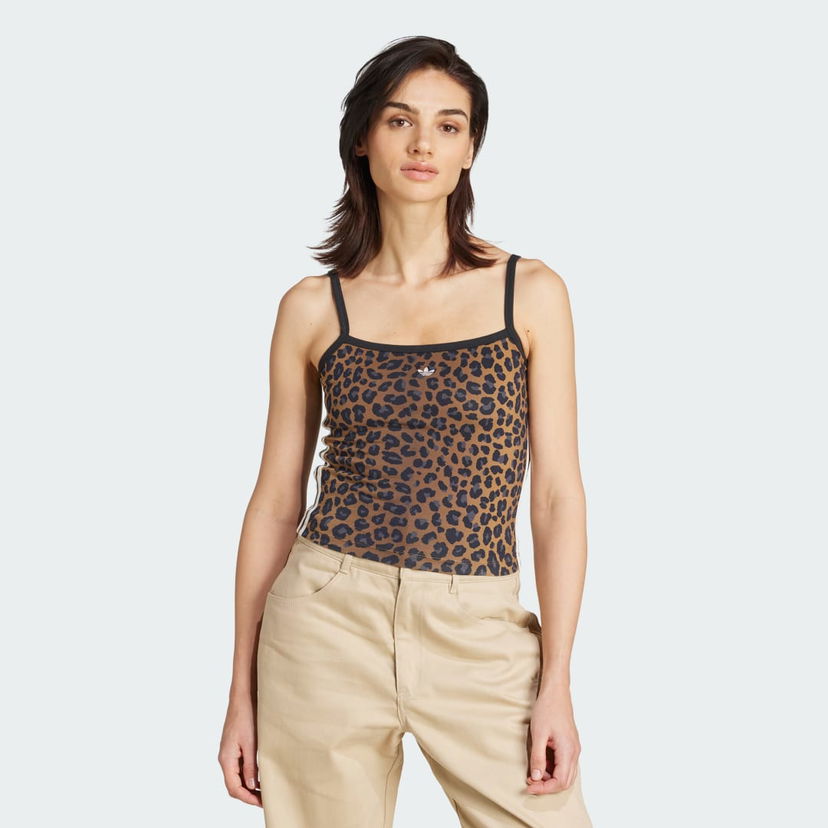 Tanktop adidas Performance Leopard Print Tank Top Brun | JW7310