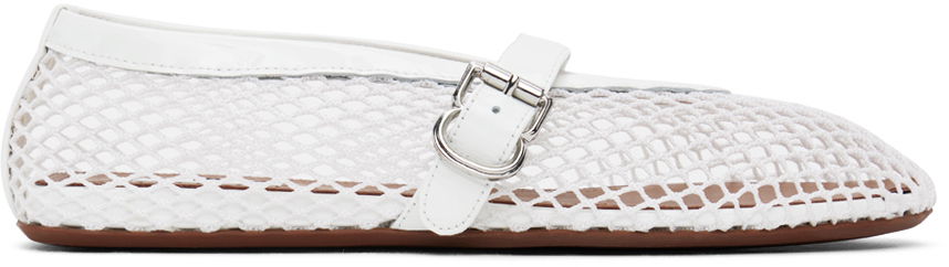 Tøj Alaïa ALAÏA Fishnet Ballerina Flats Hvid | AA3A029TK007, 0