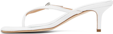 Tilbehør Aeyde Aeyde Leigh Leather Toe-Post Heeled Sandals Hvid | A11-HS-GAIS55TB162-SS25-1020-007, 2