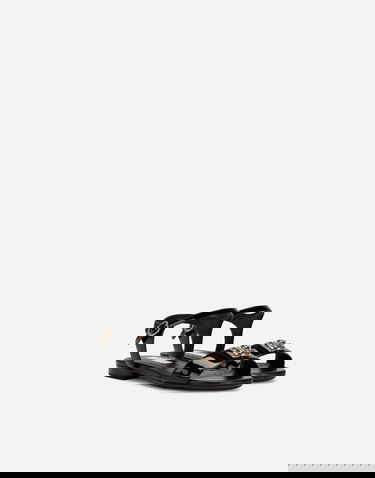 Sneakers og sko Dolce & Gabbana Patent Leather Sandals With Dg Logo Sort | D11048A115380999, 2