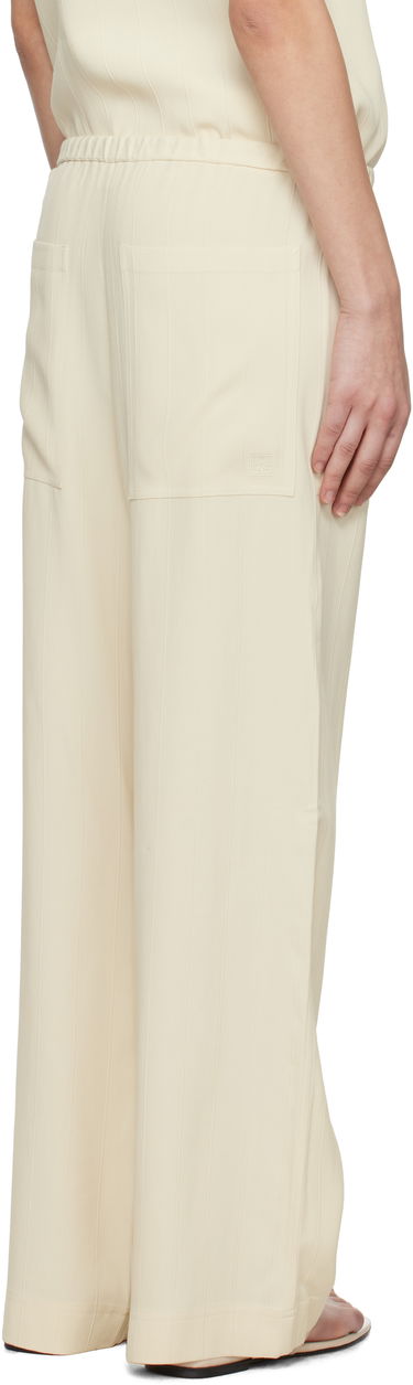 Jumpsuit TOTEME TOTEME Woven Stripe Drawstring Trousers Beige | 252-WRB1709-FB0192, 2