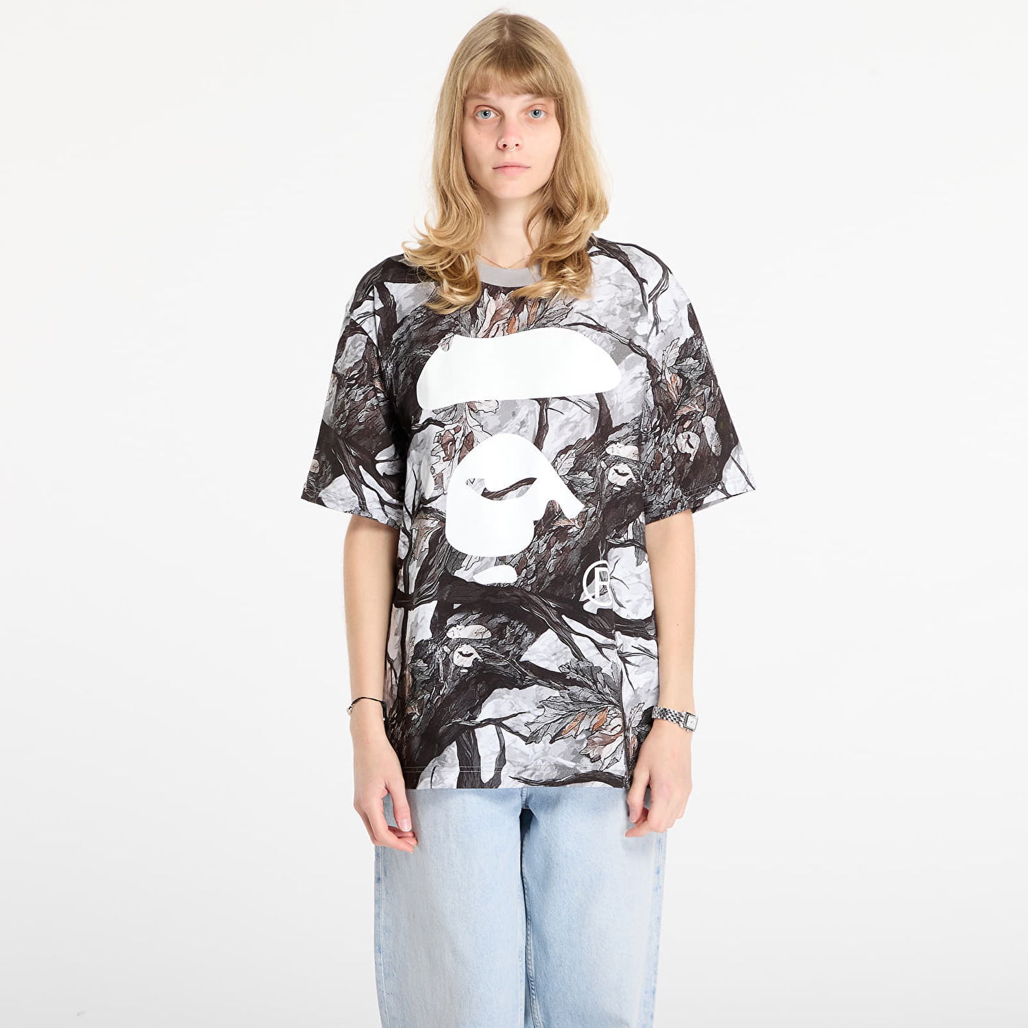 T-shirt BAPE Tree Edge Camo Ape Face Relaxed Fit T-Shirt Flerfarvet | 001CSL801012MWHT, 1