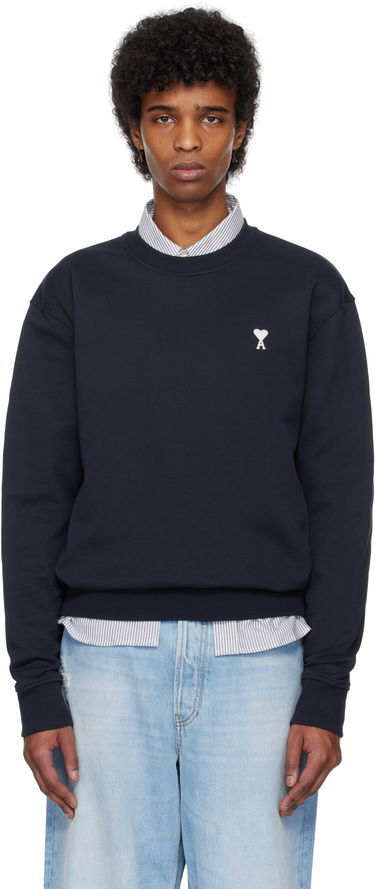 Sweater AMI AMI Paris De Coeur Cotton Sweatshirt Mørkeblå | HSW060.730, 0