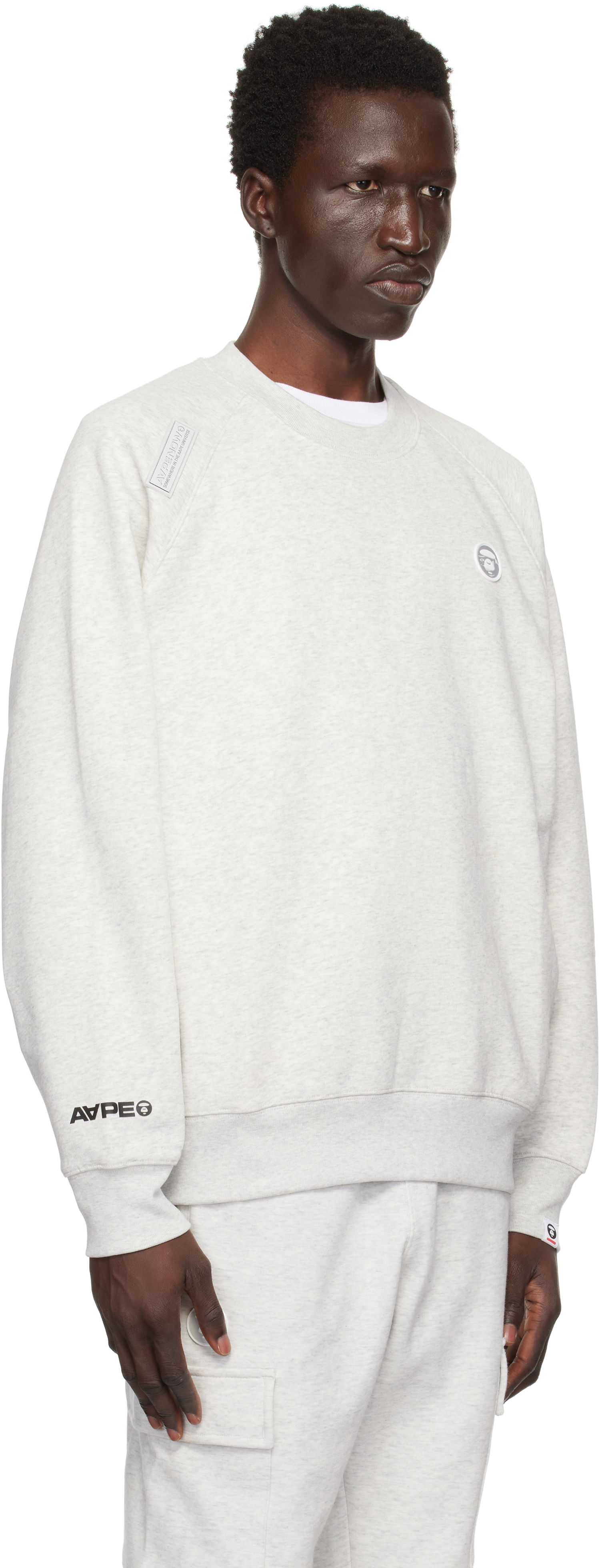 Sweatshirt AAPE by A Bathing Ape AAPE by A Bathing Ape 'AAPE Now' Raglan Sweatshirt Grå | AAPSWMB319XANWH2, 1