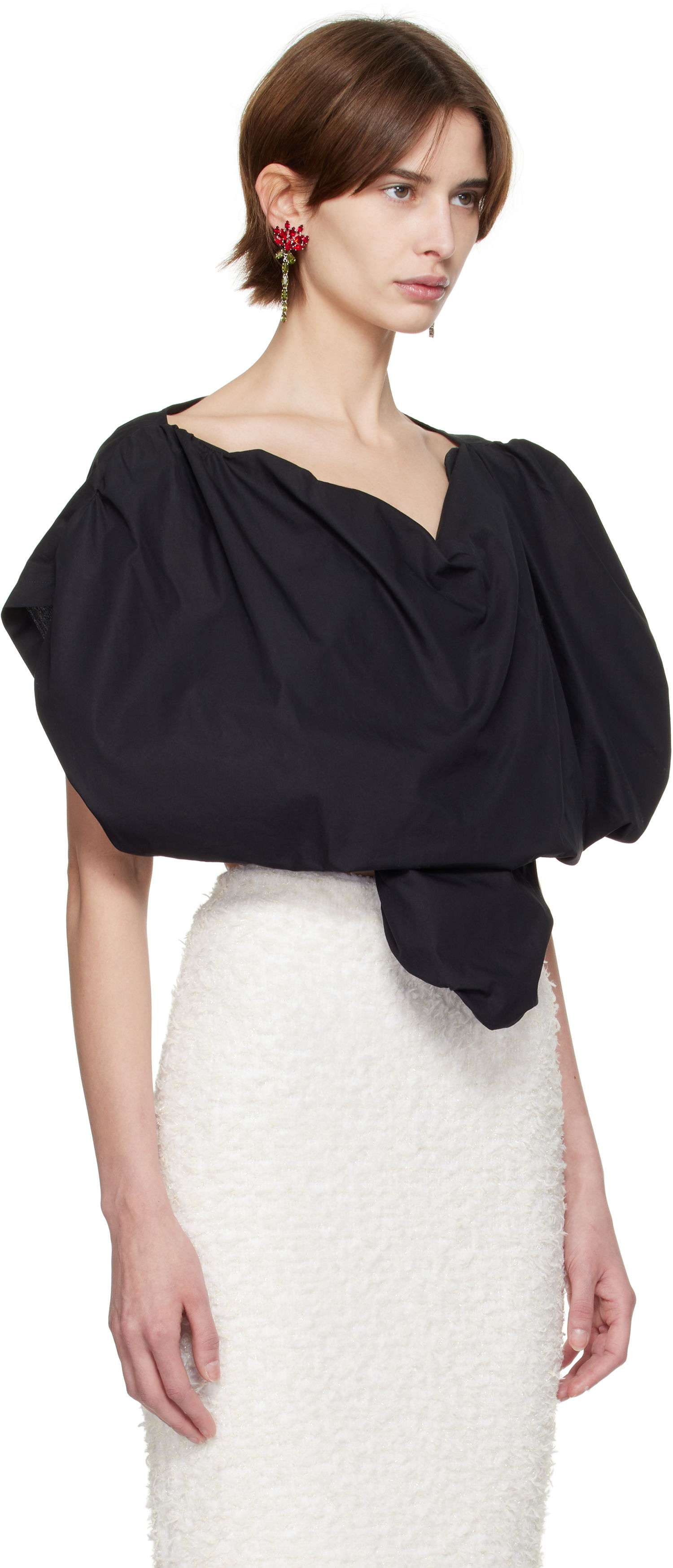 Skjorte Vivienne Westwood Vivienne Westwood Heart Puff Sleeve Blouse Sort | 1505000J-W009Q-, 1