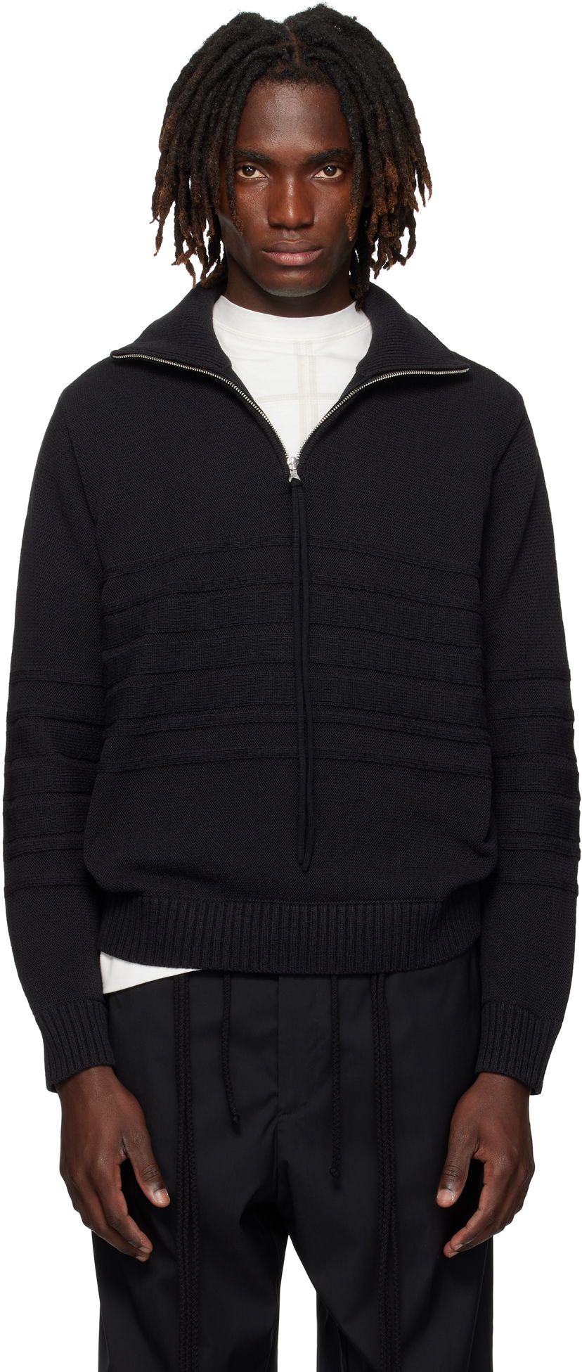 Polo skjorte Craig Green Craig Green Tape Knit Polo Sort | CGAW25CKNJU61