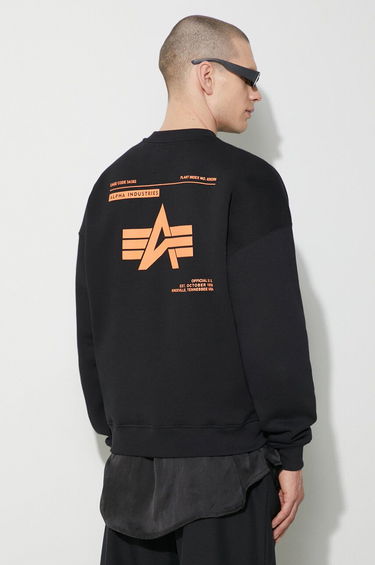 Sweatshirt Alpha Industries Logo Print Sweatshirt Sort | 146304, 0