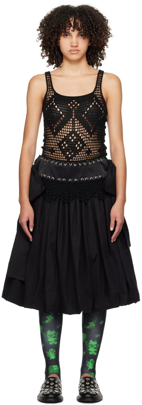 Kjole Chopova Lowena Gentry Crochet Detail Bubble Midi Dress Sort | 1317