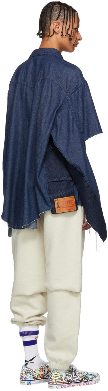 Skjorte VETEMENTS Levi's Edition Oversized Denim Shirt Mørkeblå | WAH19SH101, 2