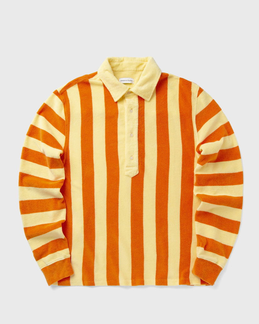 Polo skjorte Edmmond Studios Striped Long Sleeve Polo Shirt Orange | 125-20-03250