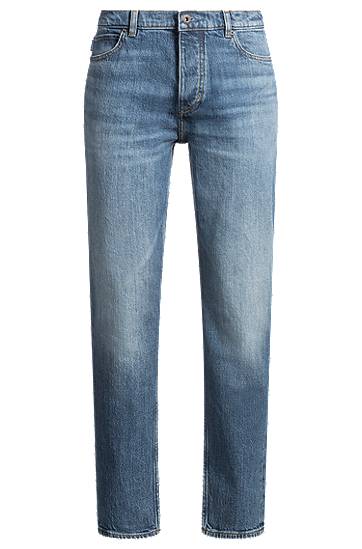 Jeans BOSS Tapered-Fit Stonewashed Jeans Blå | 50529220