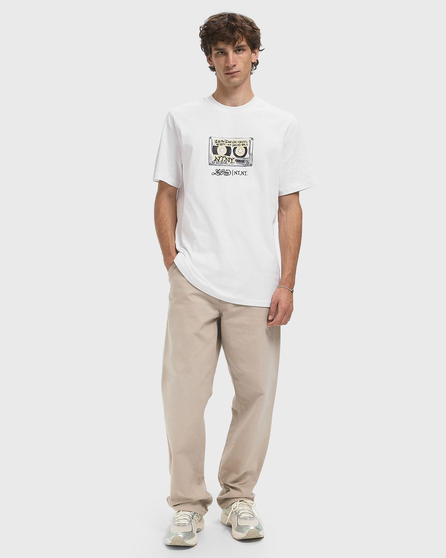 T-shirt Les Deux Mix Tape Graphic T-Shirt Hvid | 1000737-201, 1