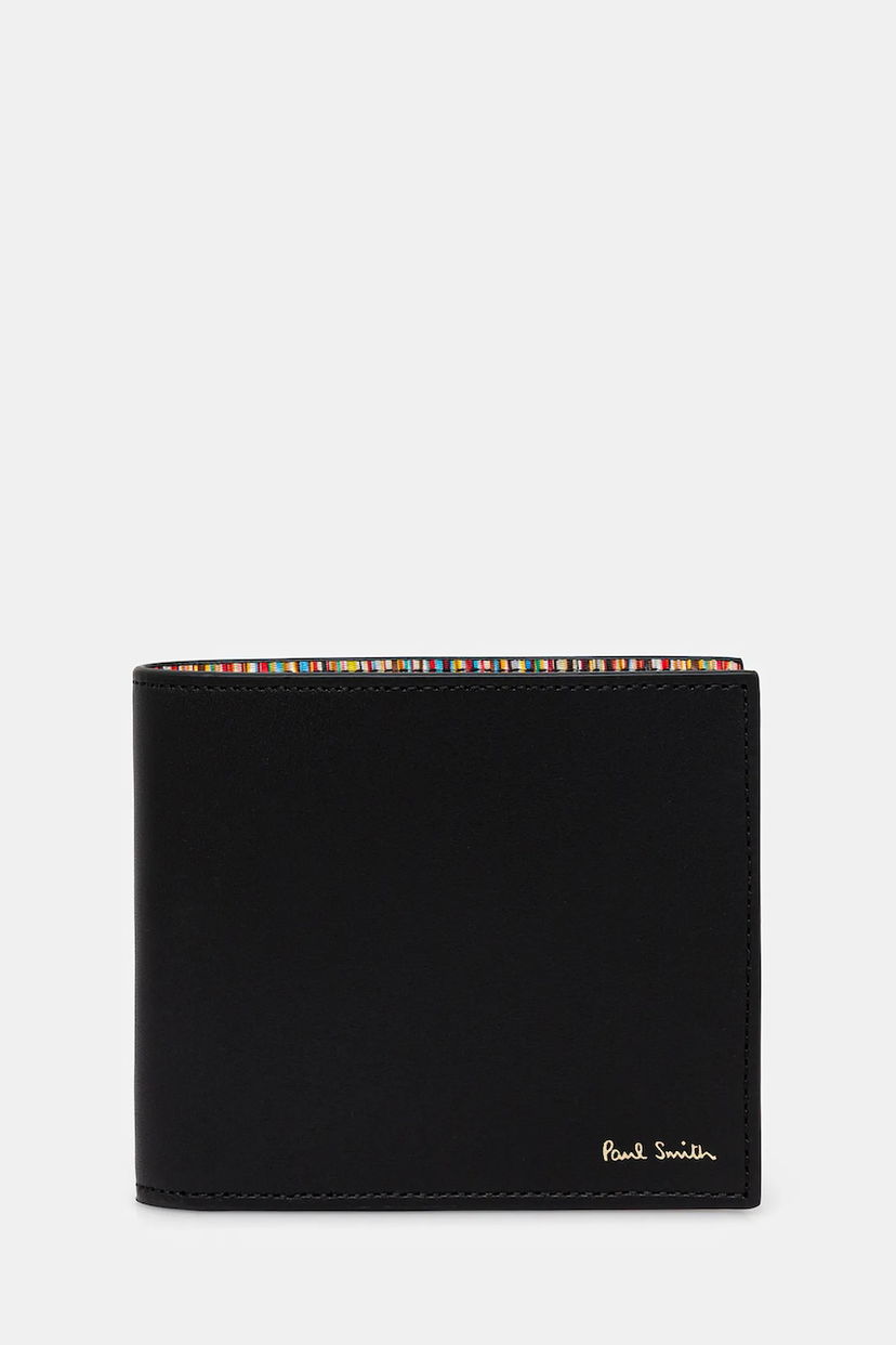 Tegnebog Paul Smith Paul Smith Leather Wallet with Multi-Stripe Trim Sort | M1A.4832.CMULTI