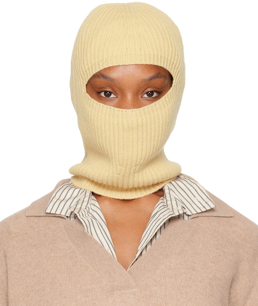 Tørklæde Stella McCartney Ribbed Balaclava Gul | 6K08883S2528