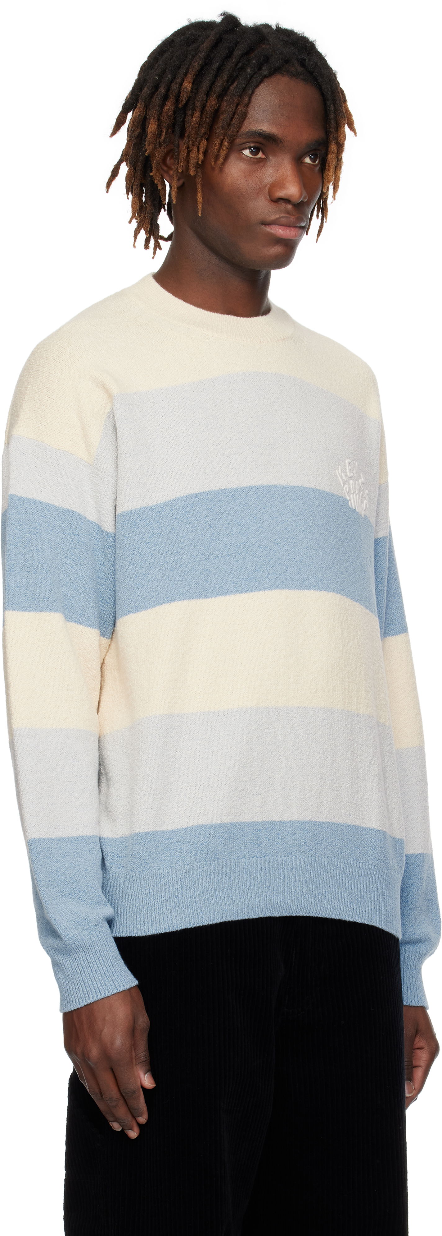 Sweater KENZO Kenzo Paris Embroidered Striped Sweater Blå | FF55PU7063CC, 1