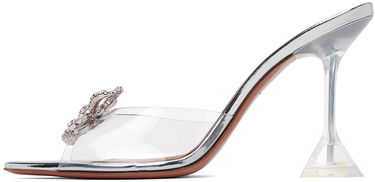 Tilbehør Amina Muaddi Amina Muaddi Rosie Glass Slipper Heeled Sandals Metalisk | ROSIE GLASS SLIPPER CL PVC, 2