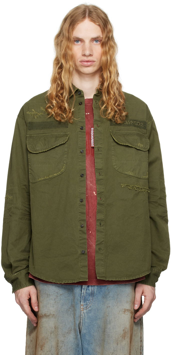 Skjorte DSQUARED2 Ranger Shirt Grøn | S74DM0875_S78205