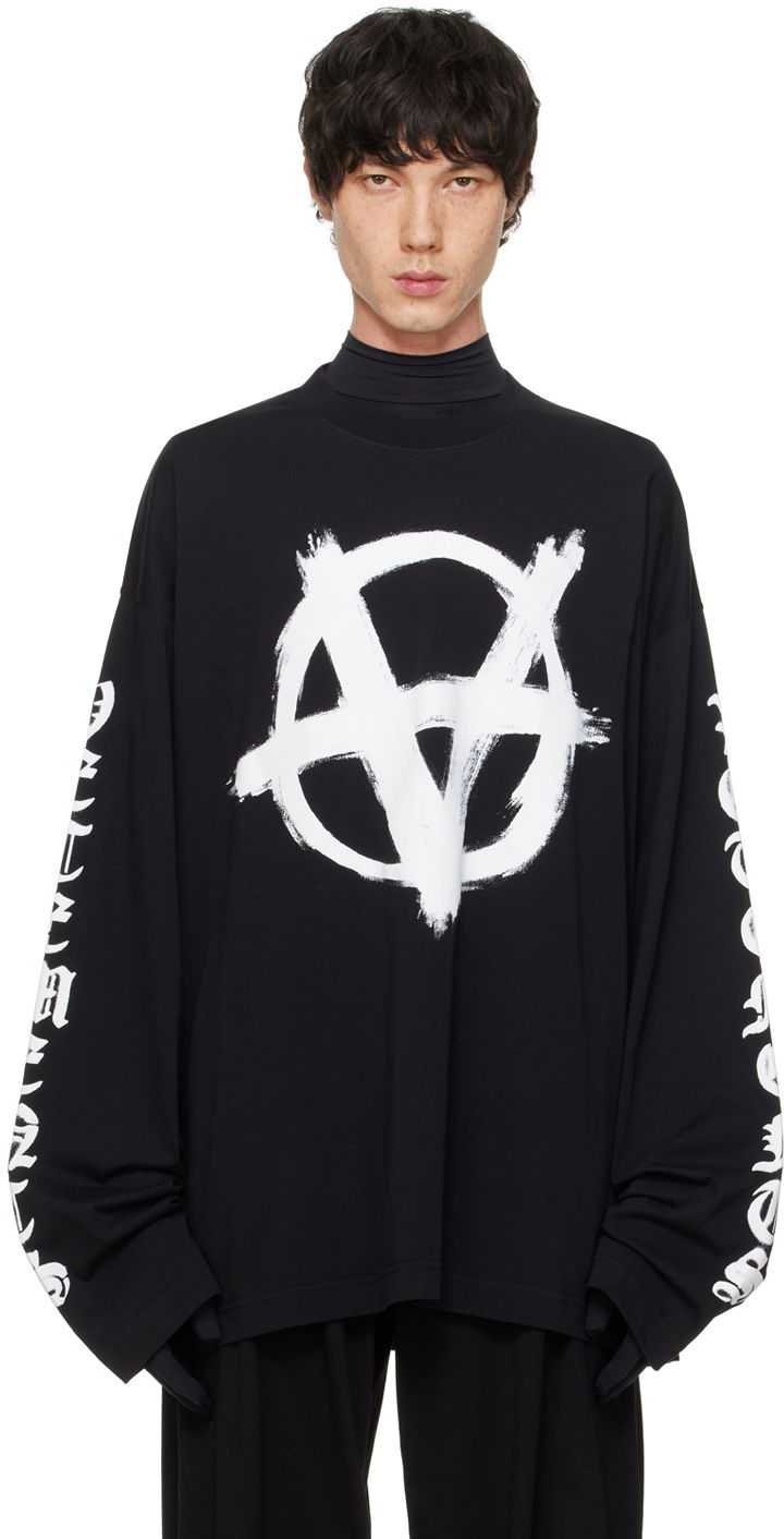 T-shirt VETEMENTS Double Anarchy T-Shirt Sort | UE64LS500B, 0