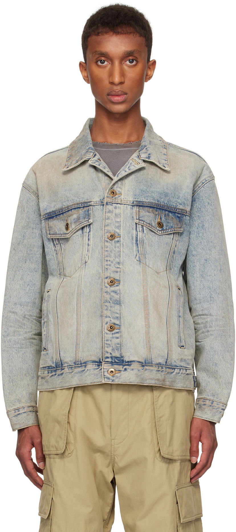 Jakke We11done We11done Washed Denim Jacket Blå | WD-DJ3-24-315-U-SK